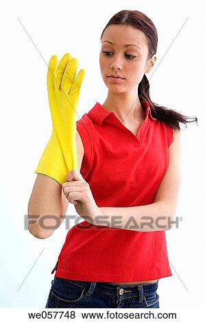 brunette, clean, cleaning View Large Photo Image Stock Photo - brunette, clean, cleaning. Fotosearch