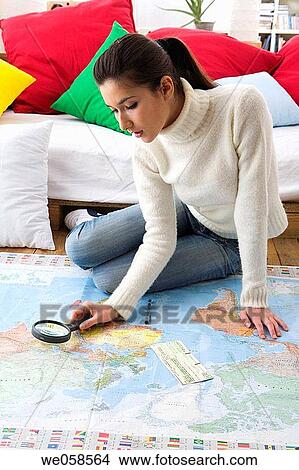 brunette, contemporary, at-home View Large Photo Image Picture - brunette, contemporary, at-home. Fotosearch