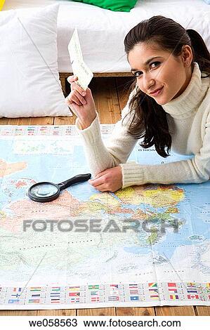 brunette, contemporary, at-home View Large Photo Image Stock Image - brunette, contemporary, at-home. Fotosearch