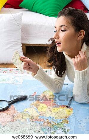 brunette, contemporary, at-home View Large Photo Image Stock Photo - brunette, contemporary, at-home. Fotosearch