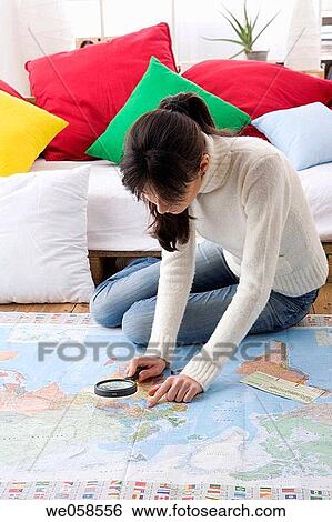 brunette, contemporary, at-home View Large Photo Image Stock Photograph - brunette, contemporary, at-home. Fotosearch