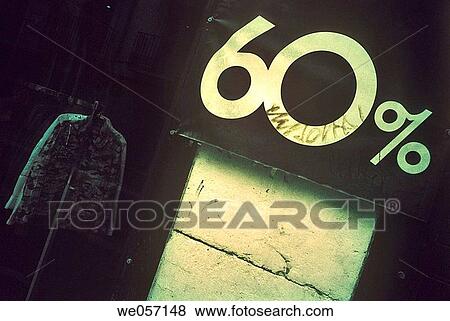 Stock Photo - business, commerce, Clothing store, cipher, Attracting attention. Fotosearch