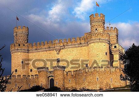 Castle of the Mendoza, Manzanares el Real. Madrid, Spain View Large Photo Image Stock Image - Castle of the Mendoza, Manzanares el Real. Madrid, Spain. Fotosearch
