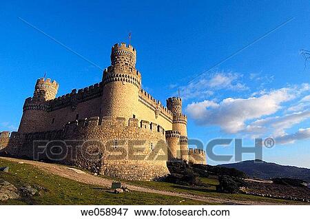 Castle of the Mendoza, Manzanares el Real. Madrid, Spain View Large Photo Image Stock Photo - Castle of the Mendoza, Manzanares el Real. Madrid, Spain. Fotosearch