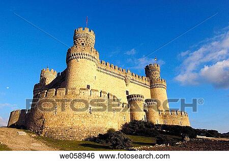 Castle of the Mendoza, Manzanares el Real. Madrid, Spain View Large Photo Image Stock Photograph - Castle of the Mendoza, Manzanares el Real. Madrid, Spain. Fotosearch