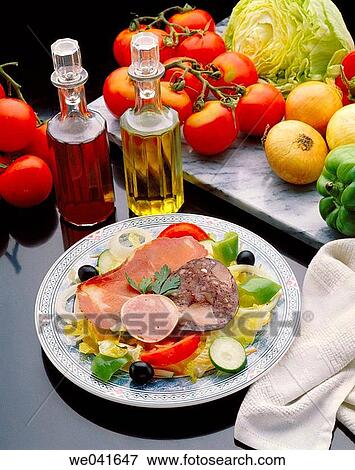 Catalan style salad View Large Photo Image Stock Photo - Catalan style salad. Fotosearch