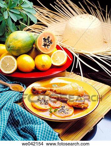 Chicken with papaya View Large Photo Image Picture - Chicken with papaya. Fotosearch