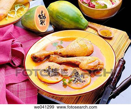 Chicken with papaya View Large Photo Image Stock Photo - Chicken with papaya. Fotosearch