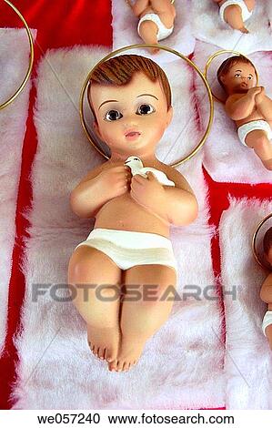 Christ child at Santa Llucia fair, Barcelona. Catalonia, Spain View Large Photo Image Stock Image - Christ child at Santa Llucia fair, Barcelona. Catalonia, Spain. Fotosearch
