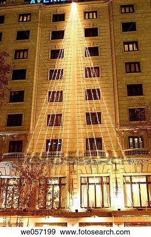 Christmas lights at Hotel Avenida Palace, Barcelona. Catalonia, Spain View Large Photo Image Stock Photo - Christmas lights at Hotel Avenida Palace, Barcelona. Catalonia, Spain. Fotosearch