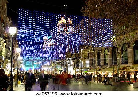Christmas lights at Portal de l??ngel, Barcelona. Catalonia, Spain View Large Photo Image Stock Photograph - Christmas lights at Portal de l??ngel, Barcelona. Catalonia, Spain. Fotosearch