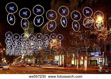 Christmas lights, Barcelona. Catalonia, Spain View Large Photo Image Stock Photography - Christmas lights, Barcelona. Catalonia, Spain. Fotosearch