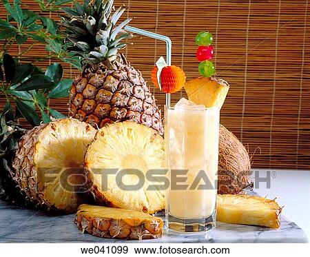 Cocktail: Pi±a Colada View Large Photo Image Stock Photo - Cocktail: Pi±a Colada. Fotosearch