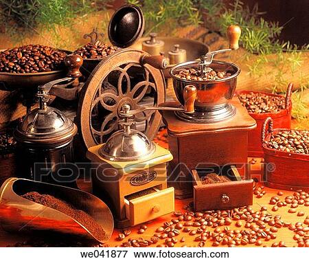 Coffee mills and beans View Large Photo Image Stock Photo - Coffee mills and beans. Fotosearch