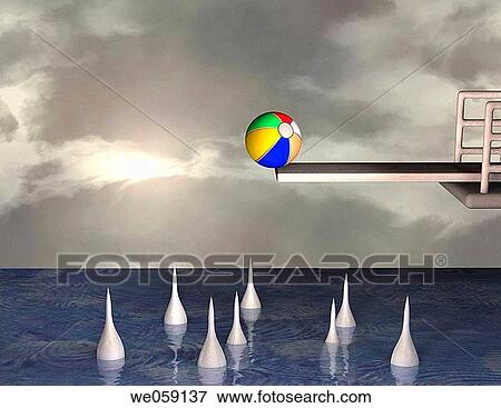 Stock Photo - Computer graphic _ beach ball, danger. Fotosearch