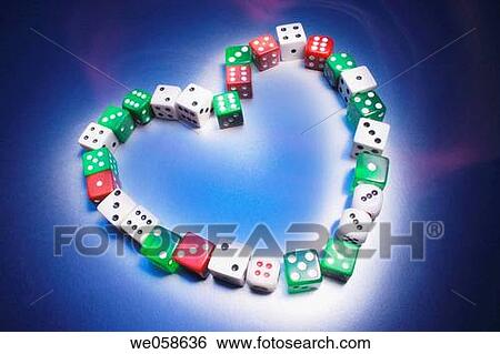 Dice in Heart Shape View Large Photo Image Stock Photograph - Dice in Heart Shape. Fotosearch