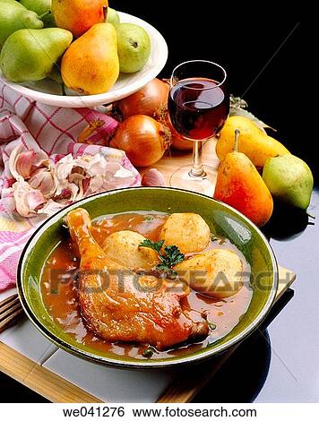 Duck with pears View Large Photo Image Stock Photograph - Duck with pears. Fotosearch
