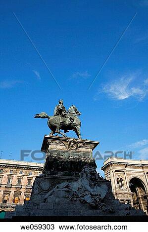 Equestrian monument, Milan. Lombardy, Italy View Large Photo Image Stock Image - Equestrian monument, Milan. Lombardy, Italy. Fotosearch