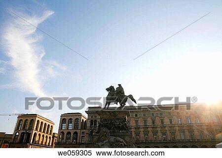 Equestrian monument, Milan. Lombardy, Italy View Large Photo Image Stock Photography - Equestrian monument, Milan. Lombardy, Italy. Fotosearch