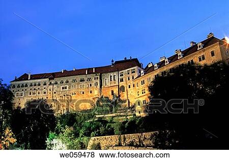 Exterior of the 18th century Krumlovsky zamek chateau in the UNESCO World Heritage village of Cesky Krumlov_ Czech Republic View Large Photo Image Stock Photo - Exterior of the 18th century Krumlovsky zamek chateau in the UNESCO World Heritage village of Cesky Krumlov_ Czech Republic. Fotosearch