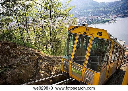 Funicular to Brunate. Como, Italy View Large Photo Image Stock Image - Funicular to Brunate. Como, Italy. Fotosearch