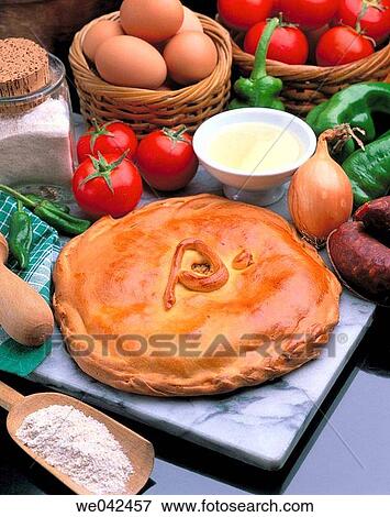 Galician? empanada?, stuffed pastry View Large Photo Image Stock Photo - Galician? empanada?, stuffed pastry. Fotosearch