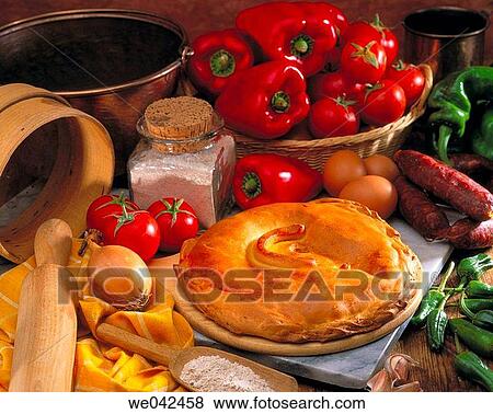 Galician? empanada?, stuffed pastry View Large Photo Image Stock Photo - Galician? empanada?, stuffed pastry. Fotosearch