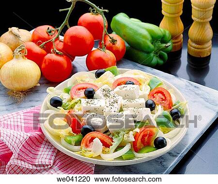 Stock Image - Greek salad. Fotosearch