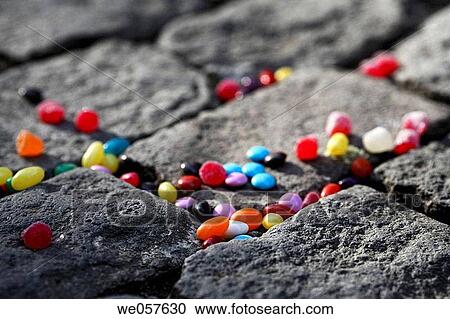 Jelly beans on coblestones View Large Photo Image Stock Image - Jelly beans on coblestones. Fotosearch