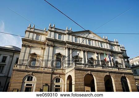 La Scala theatre, Milan. Lombardy, Italy View Large Photo Image Stock Image - La Scala theatre, Milan. Lombardy, Italy. Fotosearch