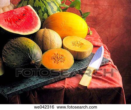 Melons and watermelons View Large Photo Image Stock Photograph - Melons and watermelons. Fotosearch
