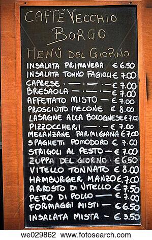 Menu board. Como, Italy View Large Photo Image Stock Image - Menu board. Como, Italy. Fotosearch