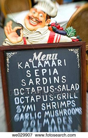 Menu board. Rhodes, Greece View Large Photo Image Stock Photo - Menu board. Rhodes, Greece. Fotosearch