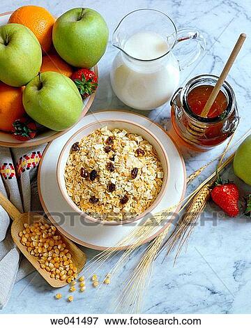 Muesli, breakfast View Large Photo Image Stock Photo - Muesli, breakfast. Fotosearch