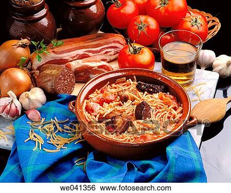 Noodles in Catalan style View Large Photo Image Stock Photograph - Noodles in Catalan style. Fotosearch