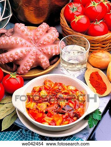 Octopus stew, Galician cuisine View Large Photo Image Picture - Octopus stew, Galician cuisine. Fotosearch
