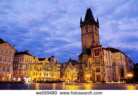 Old Town Hall on the Central Square in the Stare Mesto neighborhood_ Prague, Czech Republic View Large Photo Image Stock Image - Old Town Hall on the Central Square in the Stare Mesto neighborhood_ Prague, Czech Republic. Fotosearch