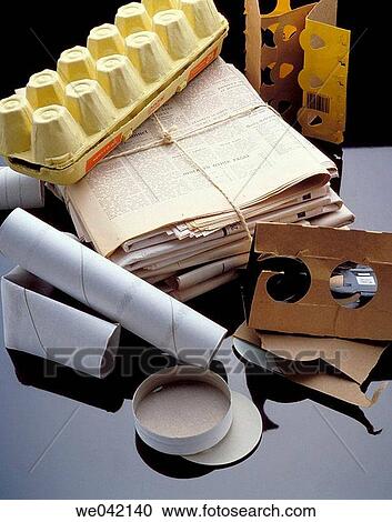 Stock Image - Paper and cardboard, recycling. Fotosearch