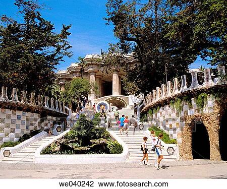 Park G? ell by Gaud?, Barcelona. Catalonia, Spain View Large Photo Image Stock Image - Park G? ell by Gaud?, Barcelona. Catalonia, Spain. Fotosearch