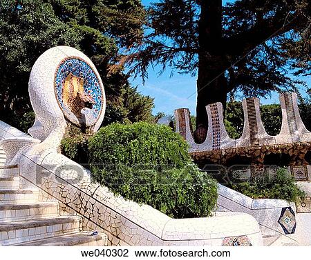 Park G? ell by Gaud?, Barcelona. Catalonia, Spain View Large Photo Image Stock Image - Park G? ell by Gaud?, Barcelona. Catalonia, Spain. Fotosearch