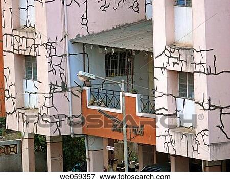 Patching on building external cracks for rainwater leakage at Vadgaon Budruk. Pune, Maharashtra, India. View Large Photo Image Stock Photo - Patching on building external cracks for rainwater leakage at Vadgaon Budruk. Pune, Maharashtra, India.. Fotosearch
