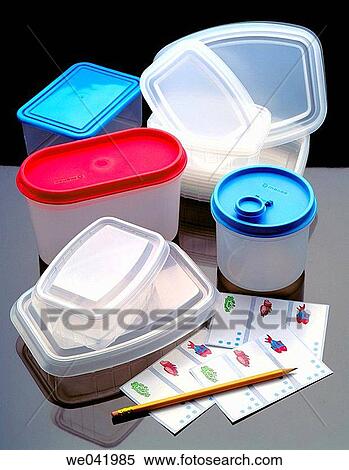 Plastic storage containers for the kitchen and home View Large Photo Image Stock Photography - Plastic storage containers for the kitchen and home. Fotosearch