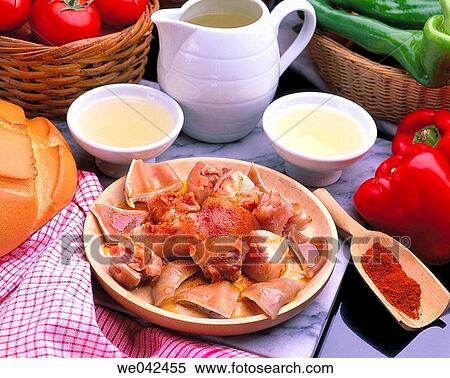 Pork ear in Galician style, Galician cuisine View Large Photo Image Stock Photography - Pork ear in Galician style, Galician cuisine. Fotosearch
