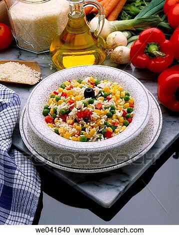 Stock Image - Rice salad. Fotosearch