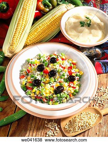 Rice salad View Large Photo Image Stock Photo - Rice salad. Fotosearch