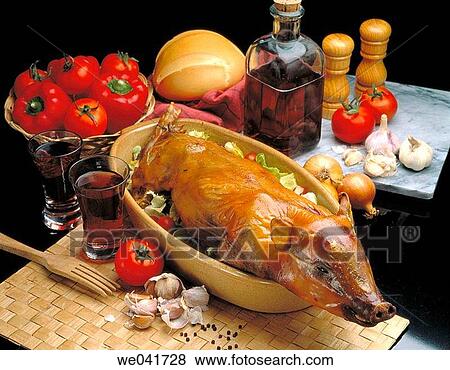 Roast suckling pig View Large Photo Image Stock Photo - Roast suckling pig. Fotosearch