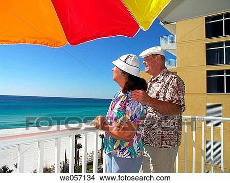 Picture - Senior couple on vacation. Fotosearch