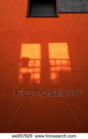 Shadows on red wall. Catalonia, Spain. View Large Photo Image Stock Photo - Shadows on red wall. Catalonia, Spain.. Fotosearch