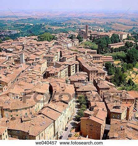 Siena skyline from Torre del Mangia. Tuscany, Italy View Large Photo Image Stock Photo - Siena skyline from Torre del Mangia. Tuscany, Italy. Fotosearch