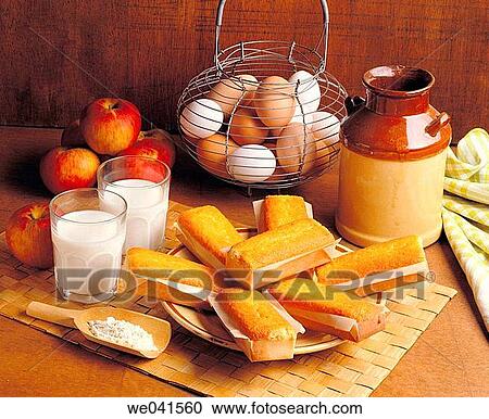 Stock Image - ? Sobaos pasiegos? typical Cantabrian pastries (Spain). Fotosearch